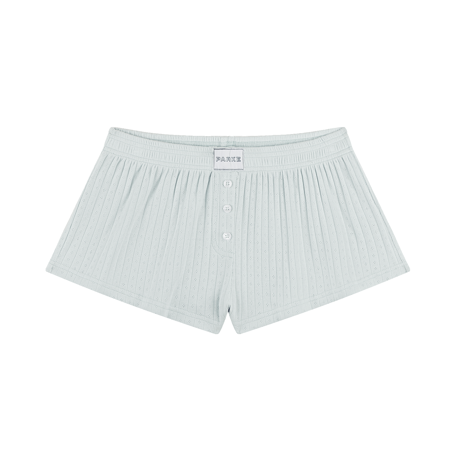 Pointelle Cotton Boxer Shorts - Pale Blue