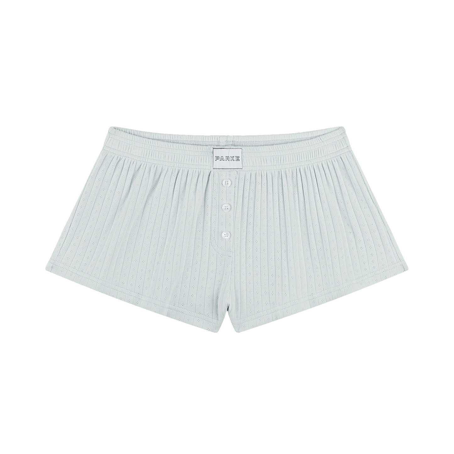Pointelle Cotton Boxer Shorts - Pale Blue