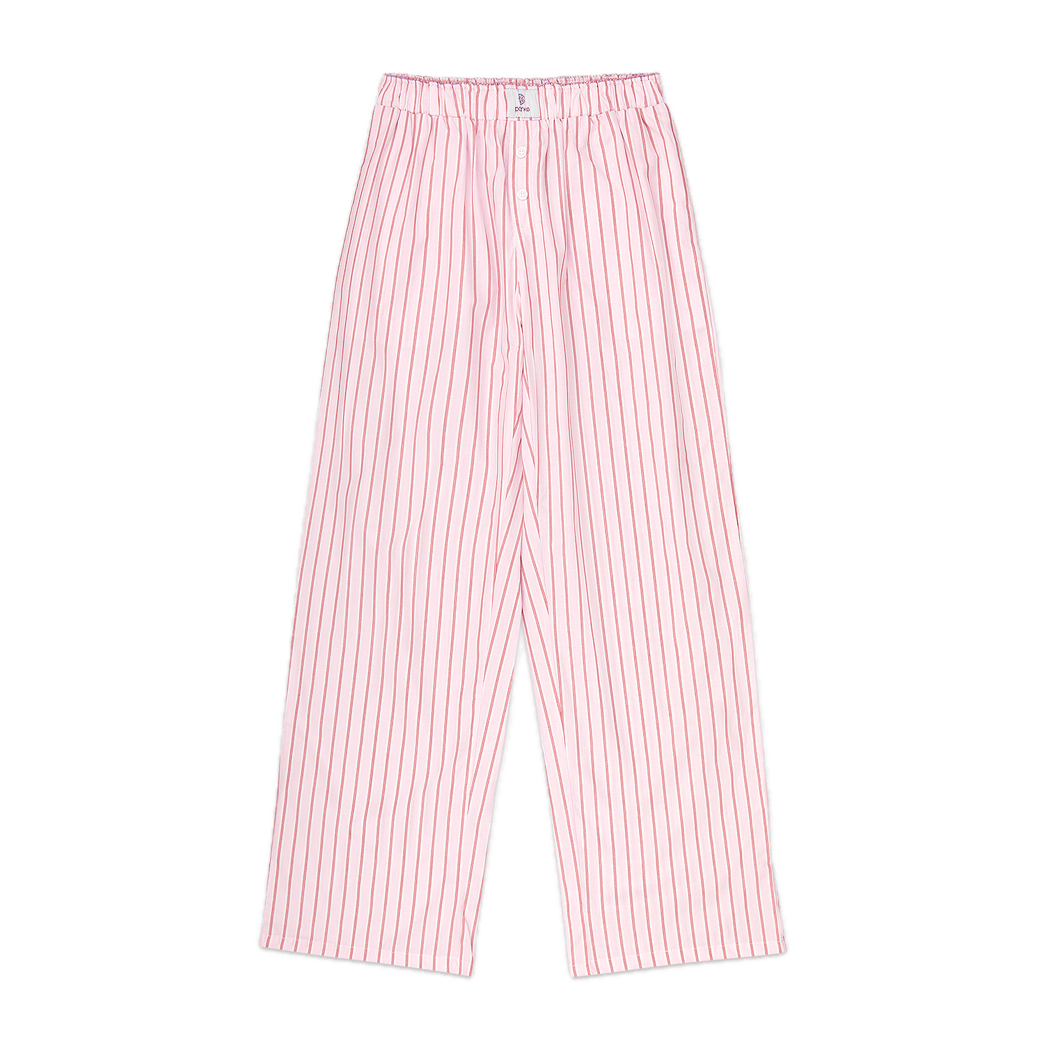 light pink stripe frill boxer pant flat lay- light pink stripe