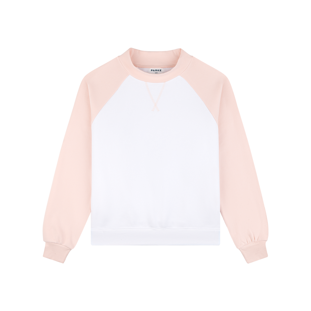 Raglan Mockneck - Rose + White