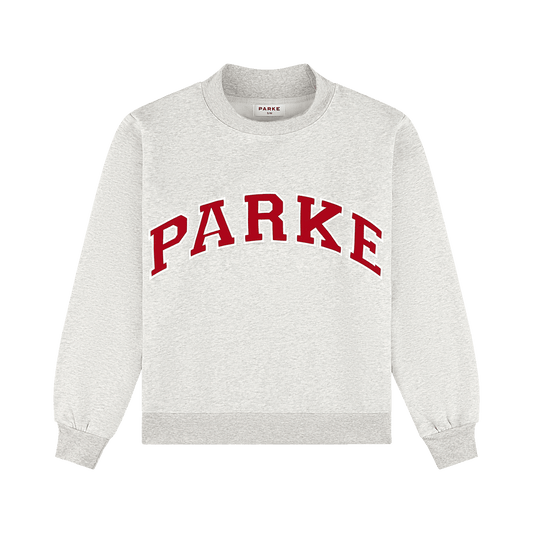 Varsity Mockneck - Classic Grey + Crimson