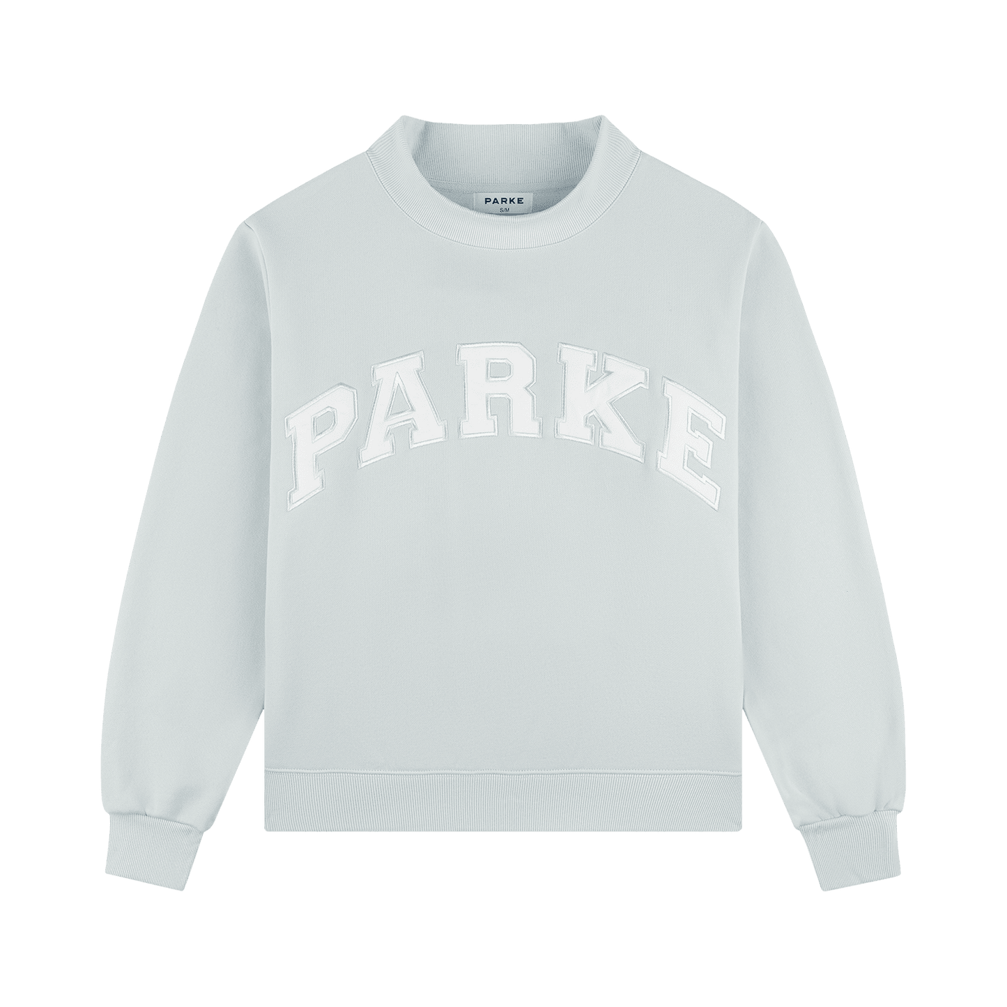 Bridal Varsity Mockneck - Pale Blue + White