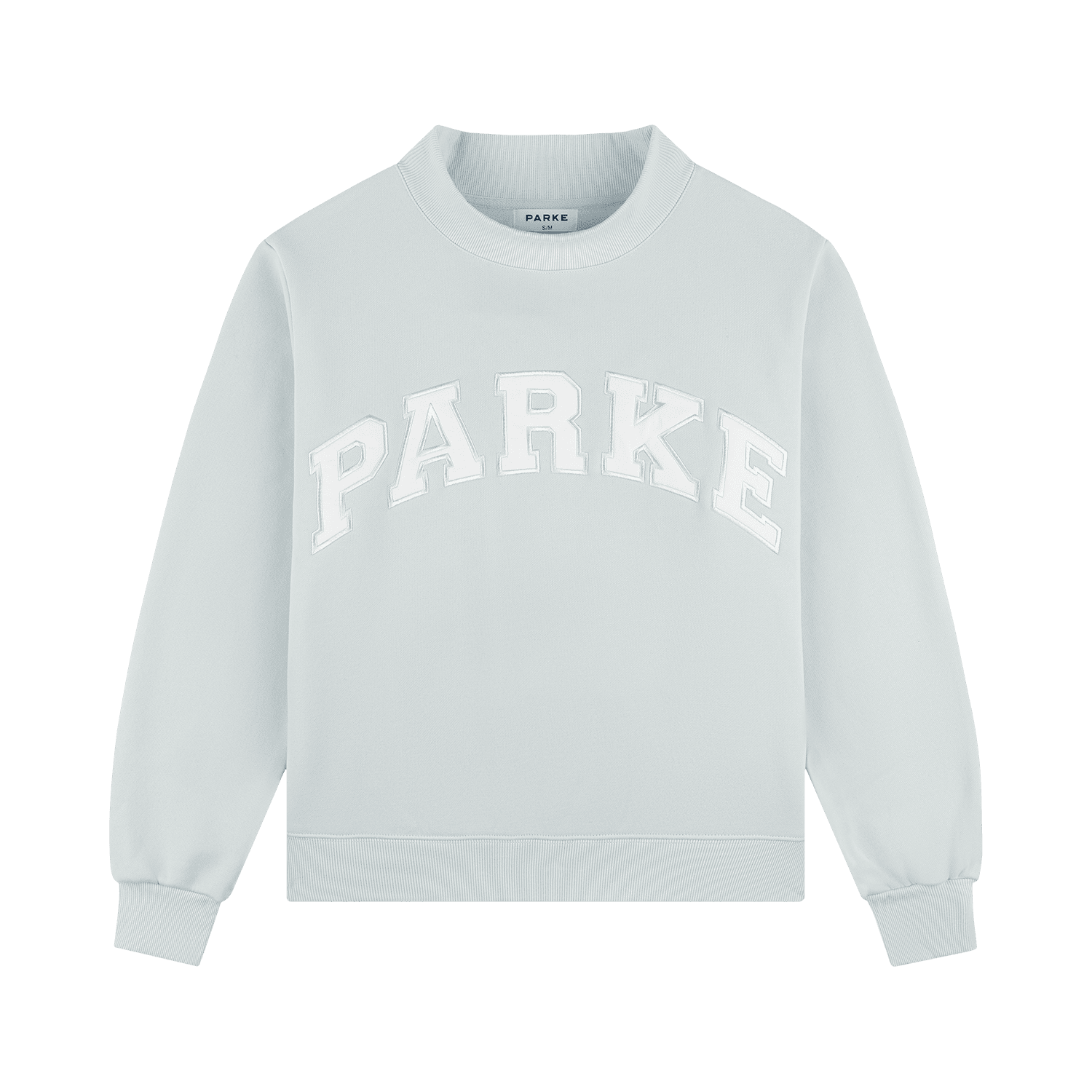 Bridal Varsity Mockneck - Pale Blue + White