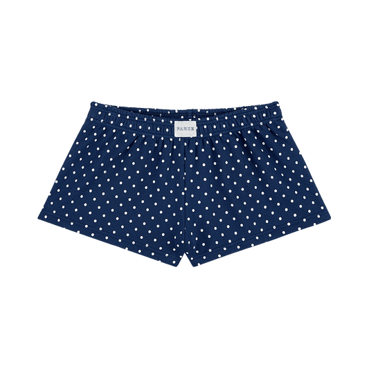 Preorder Boxer Sweatshorts - Denim Polka Dots
