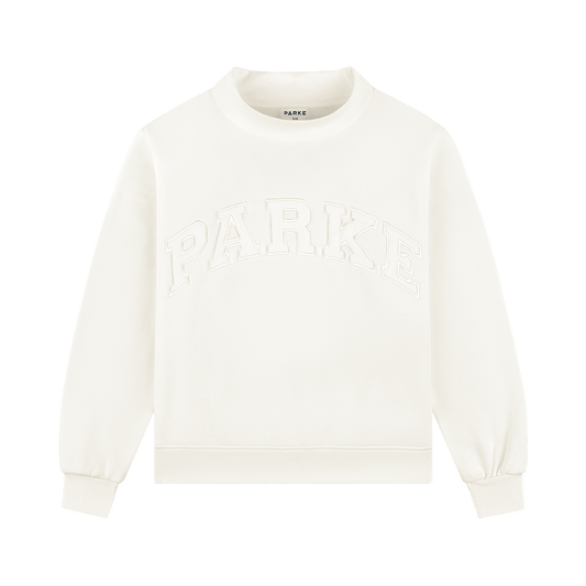 Bridal Varsity Mockneck - Pearl + White