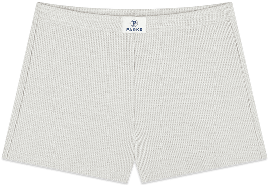 Waffle Mini Short flat lay -heather grey