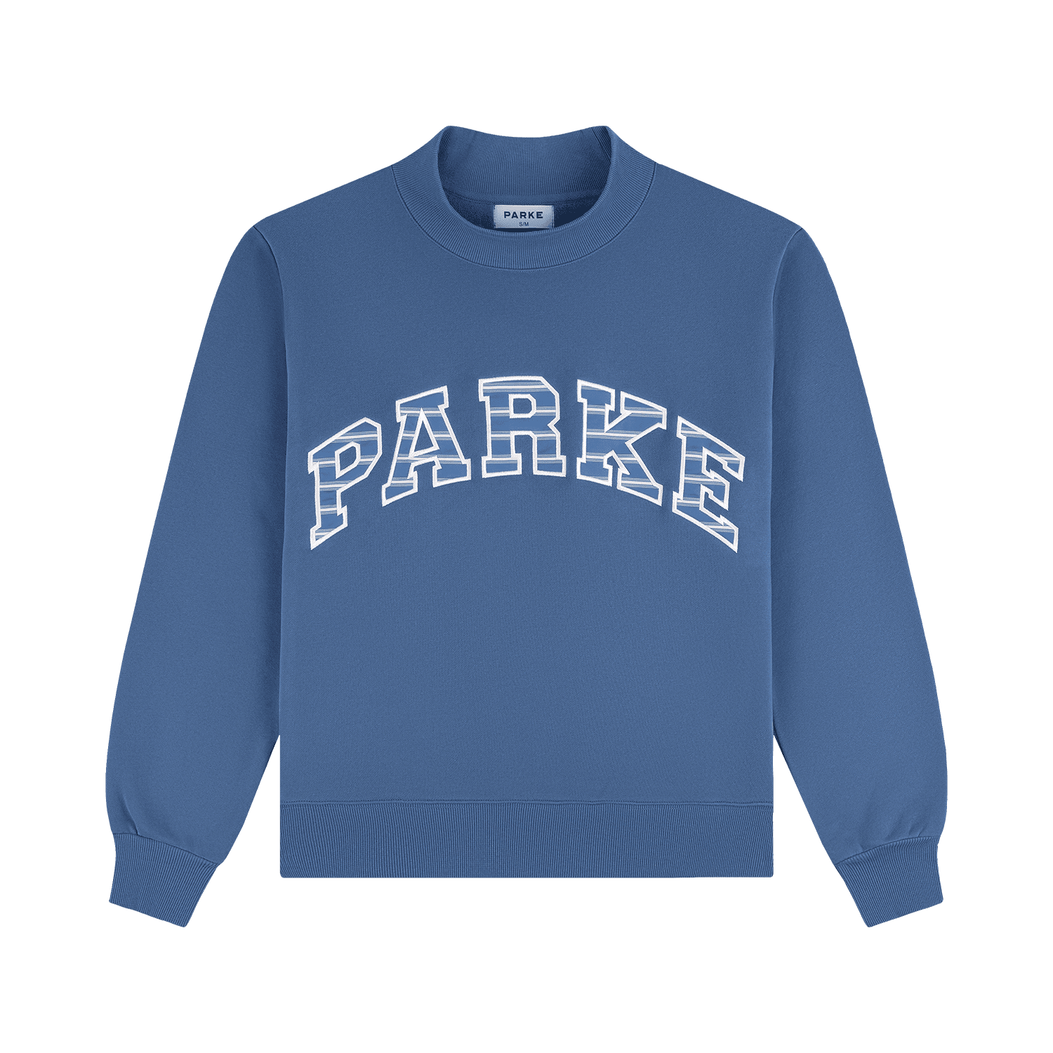 Varsity Mockneck - Washed Indigo + Washed Indigo Stripe