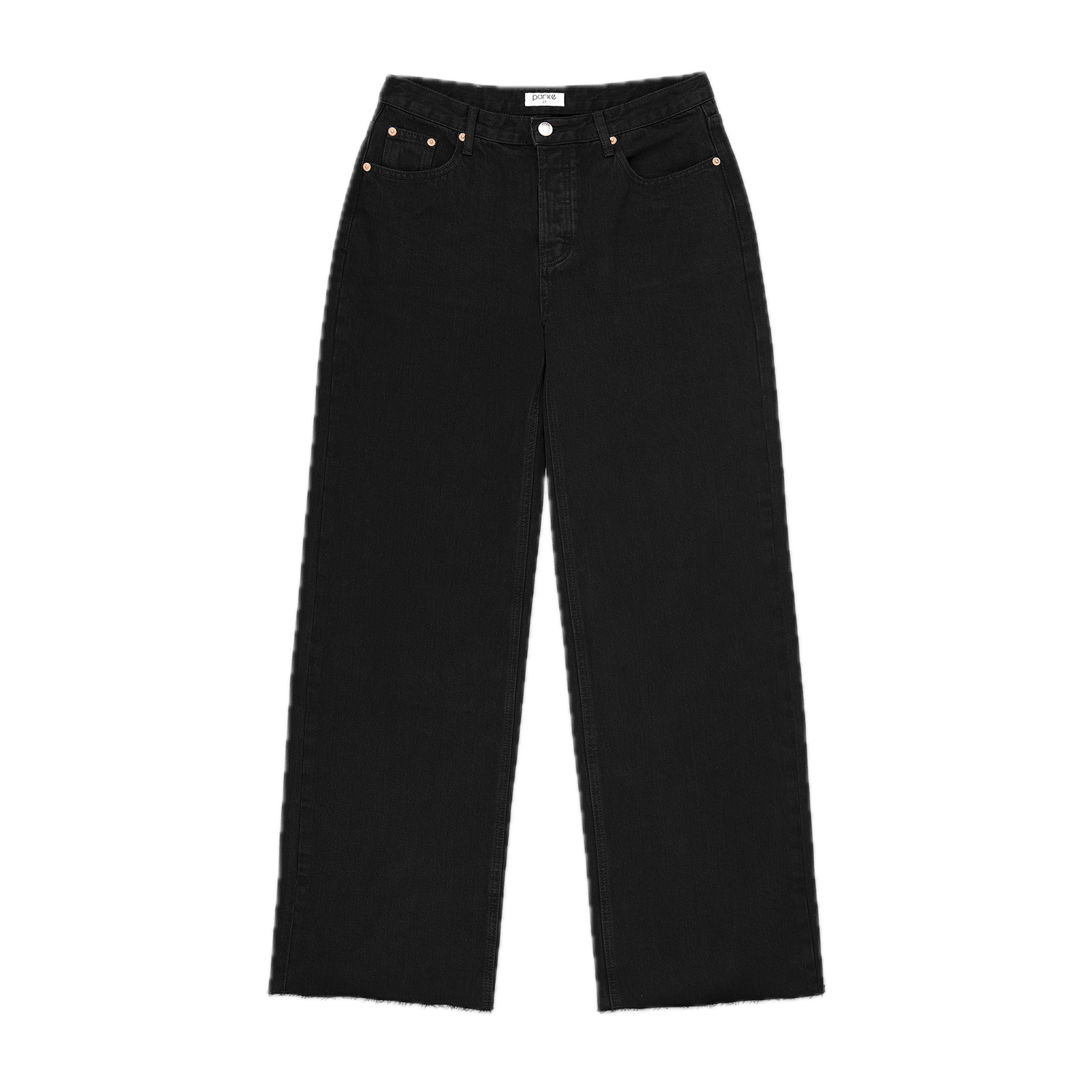 flat lay low rise baggy jean - black