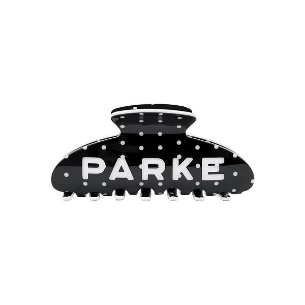 Preorder Claw Clip - Black + White Polka Dot – PARKE display picture 1