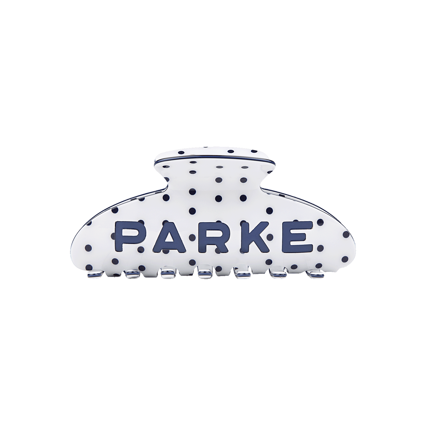 Preoder Claw Clip - White + Denim Polka Dot