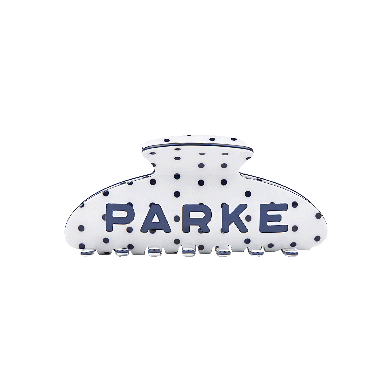 Preoder Claw Clip - White + Denim Polka Dot