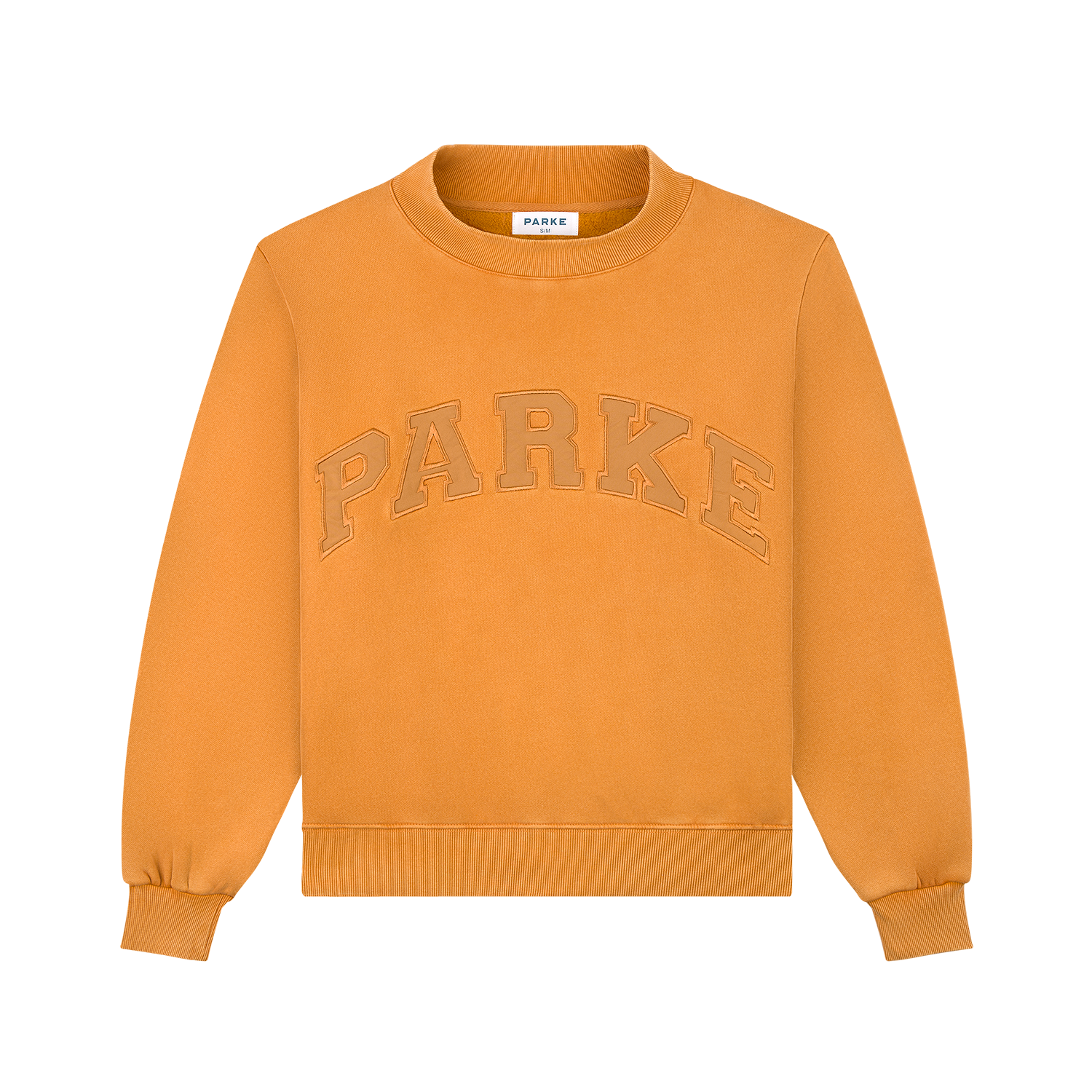 Halloween Varsity Mockneck flar lay -acid wash amber + amber