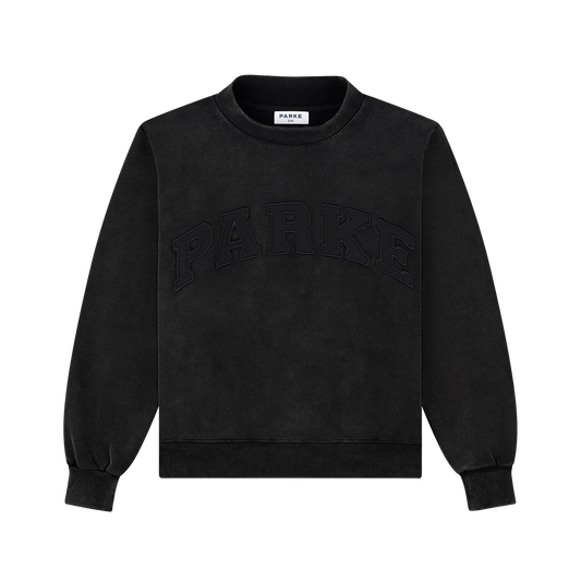 Acid Wash Varsity Mockneck - Acid Wash Black