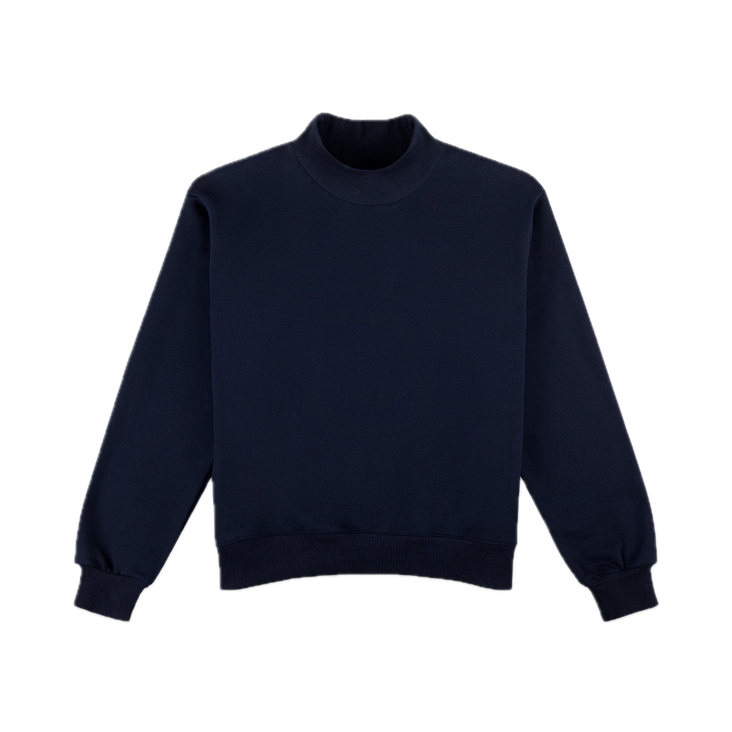 navy turtleneck sweatshirt flat lay- navy