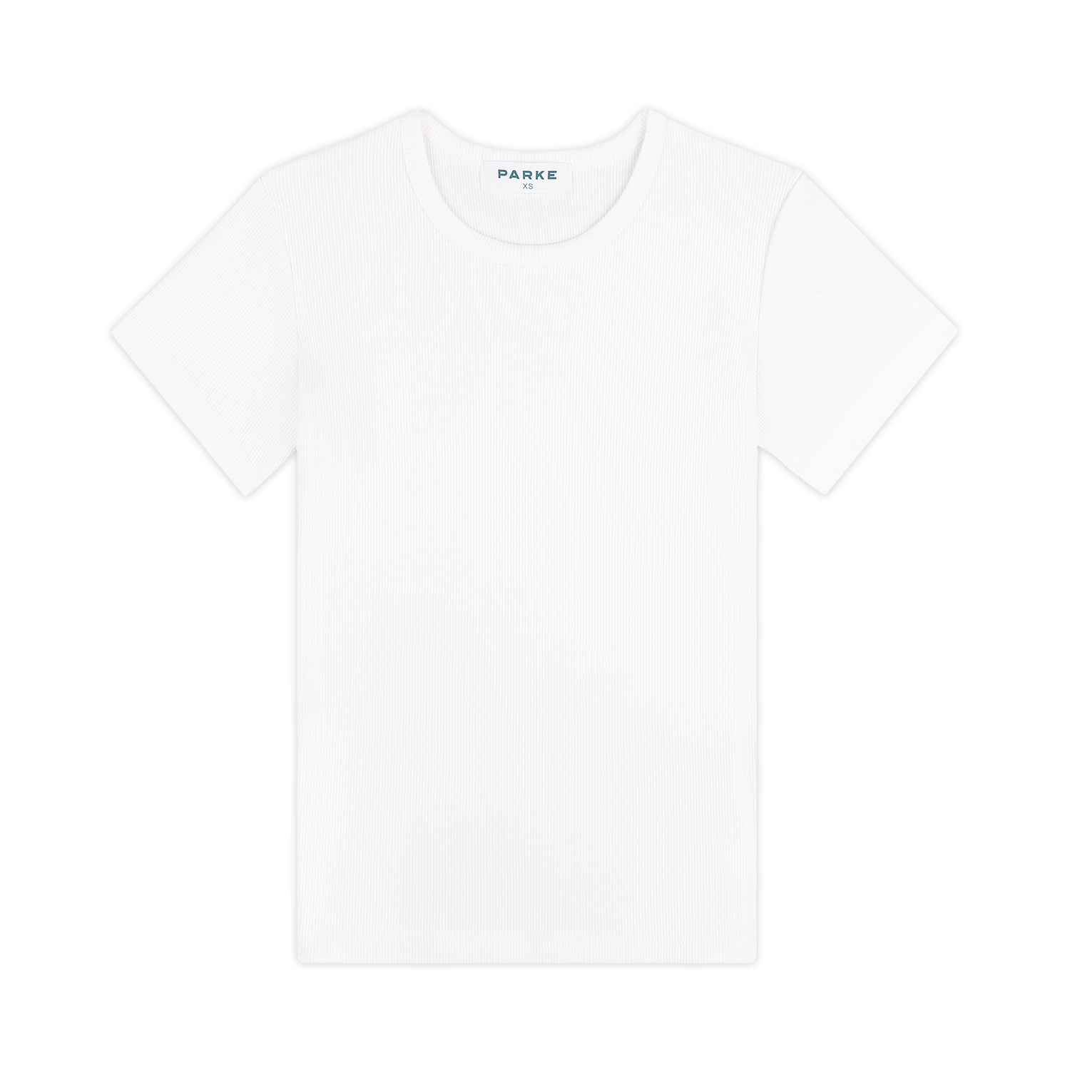 Ribbed Short Sleeve T-Shirt -white
