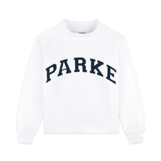 Nostalgia Varsity Mockneck -white + denim