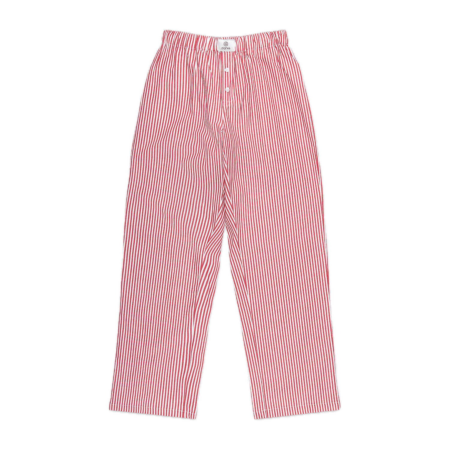 striped boxer pants flat lay - maroon stripe