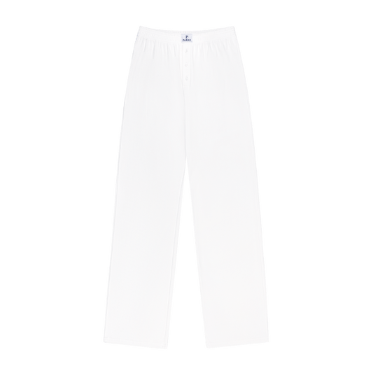 Ribbed Cotton Boxer Pant -white