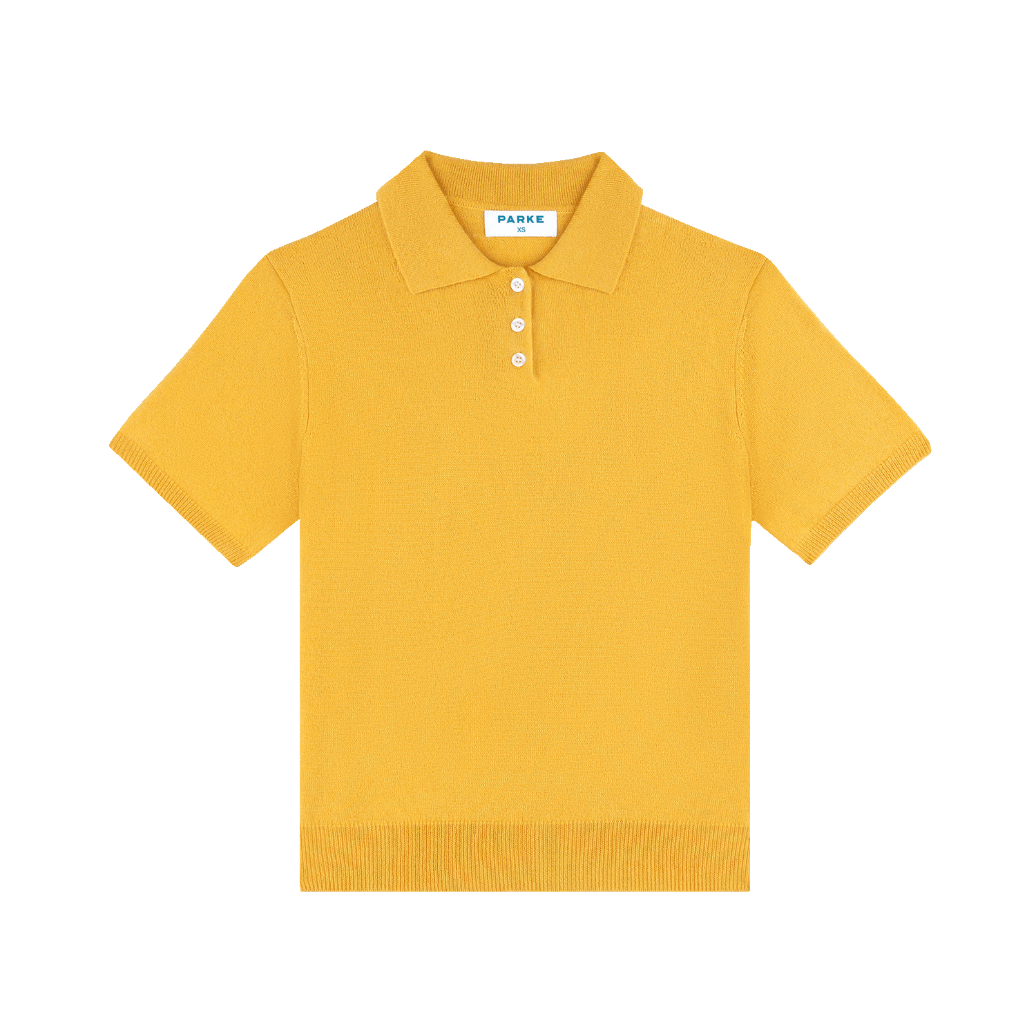 short sleeve classic polo sweater -marigold