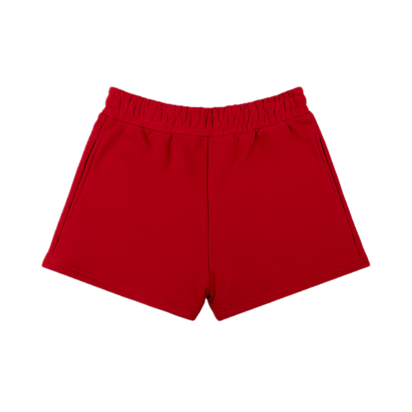 maroon sweatshort flat lay- maroon