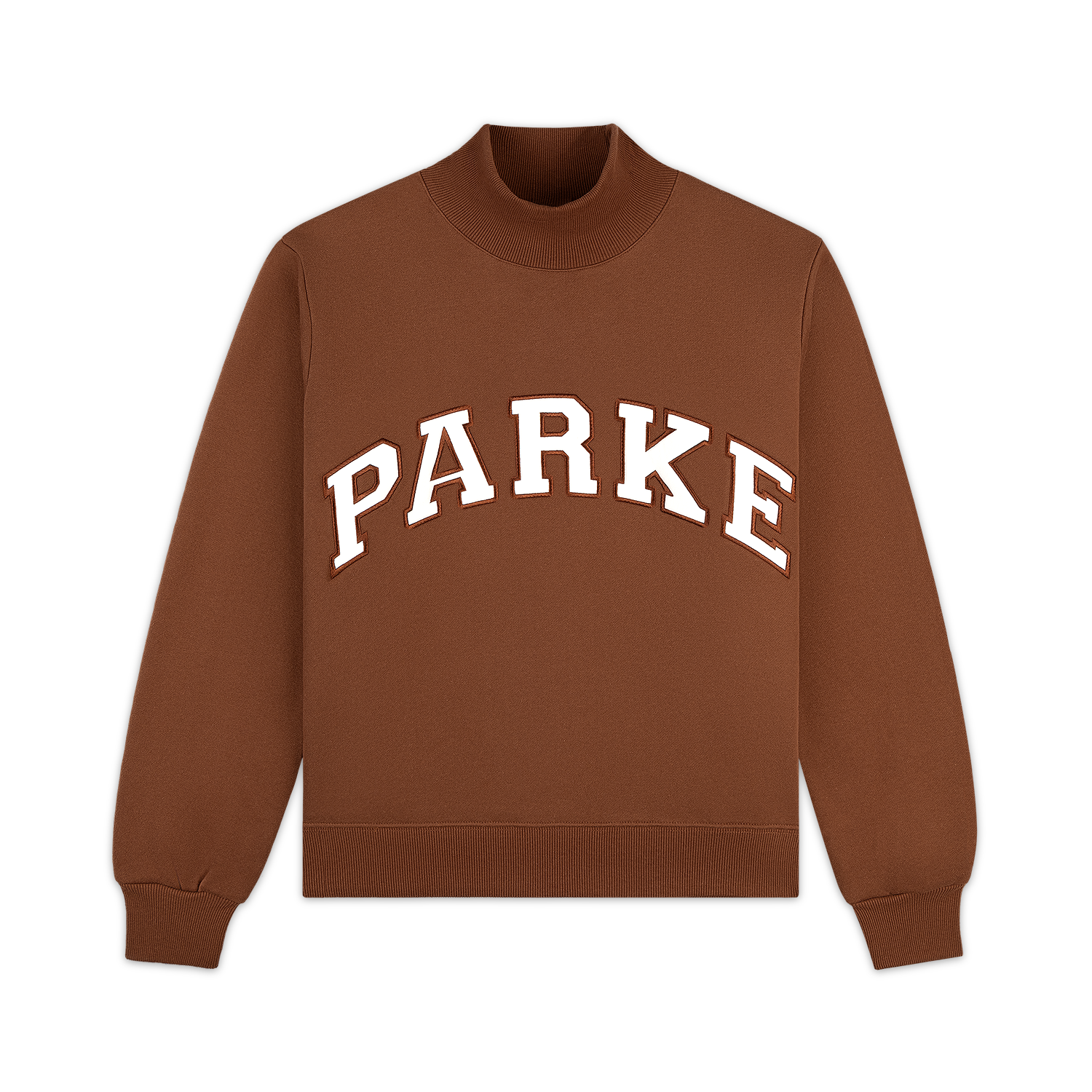 Varsity Turtleneck -mocha + white