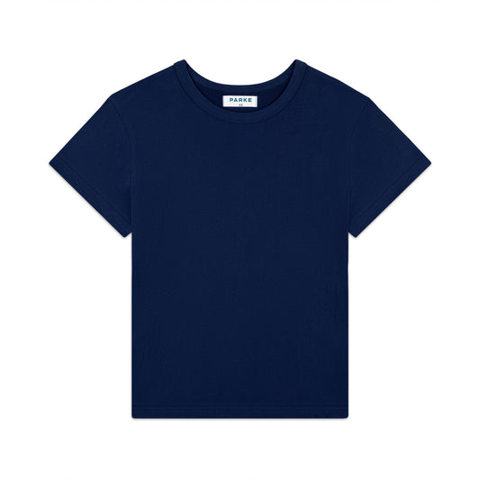 core tee flat lay -navy
