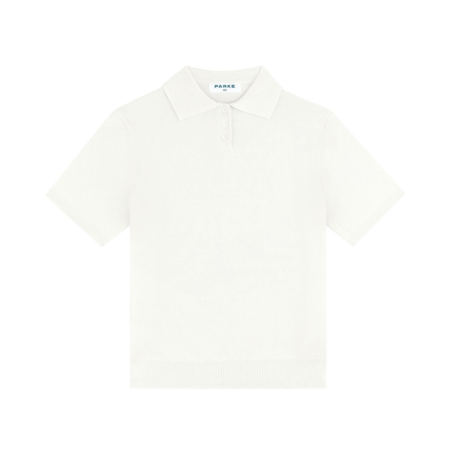 short sleeve classic polo sweater -cream