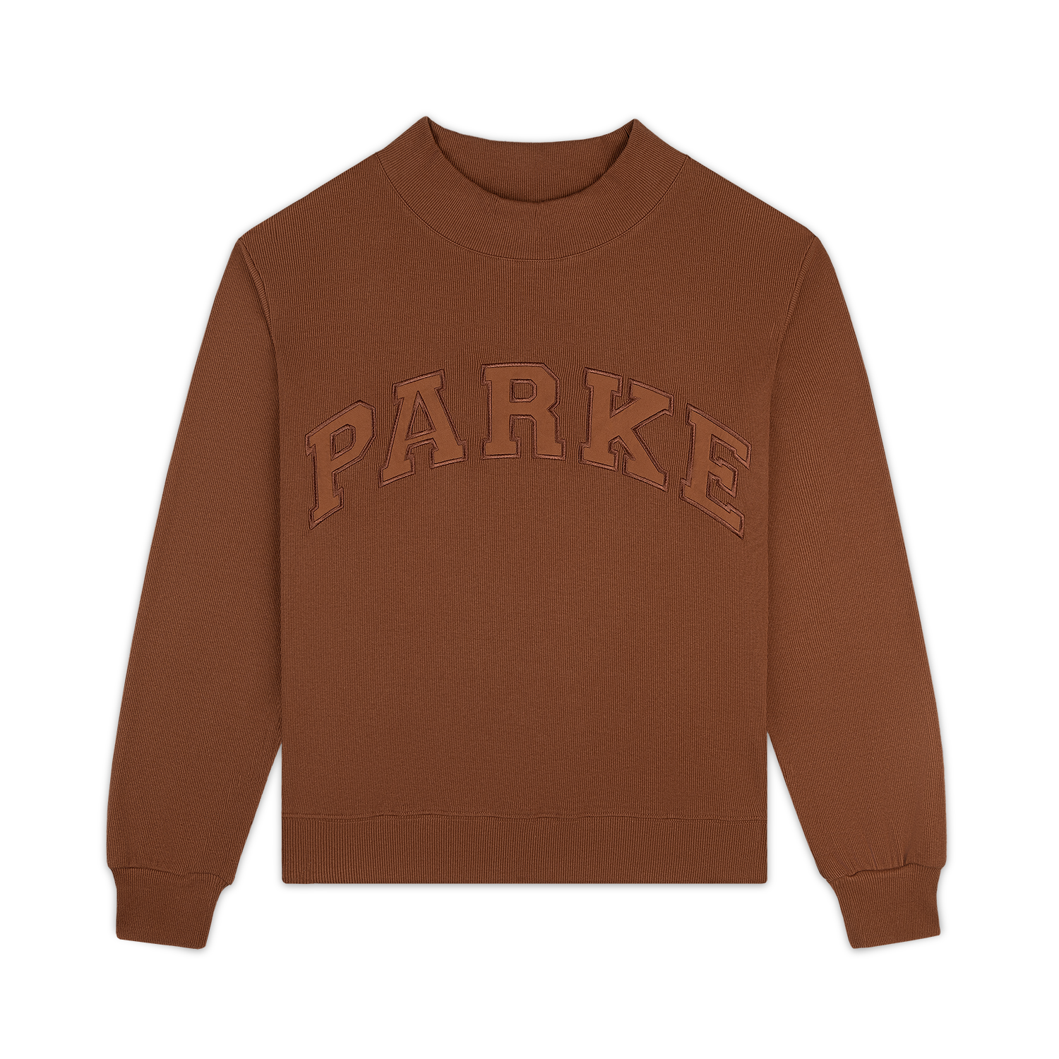 Ribbed Varsity Pullover -mocha