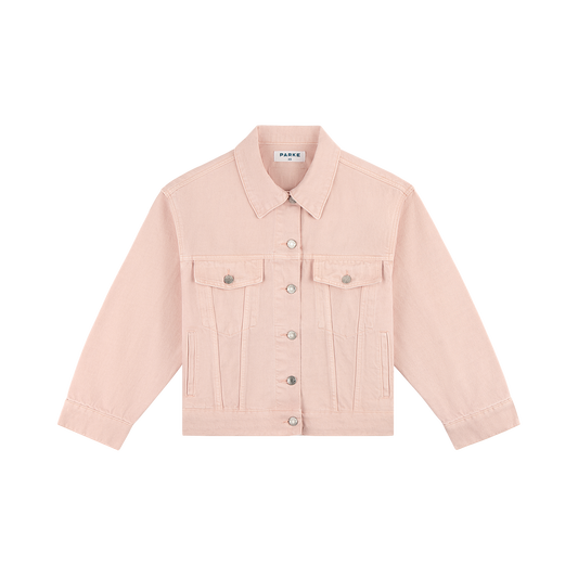 Oversized Denim Jacket - Pink