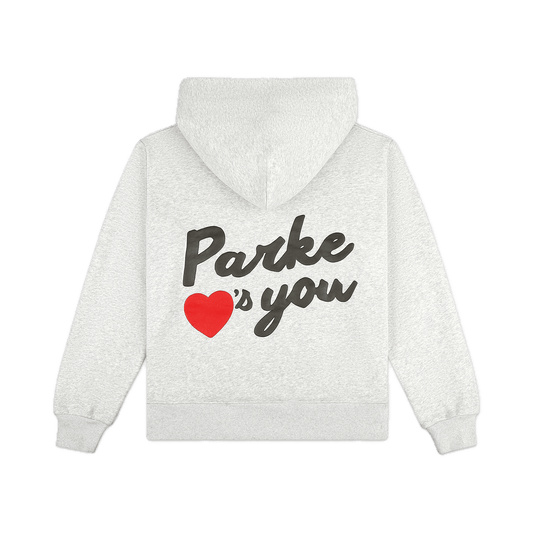 parke loves you hoodie- classic grey