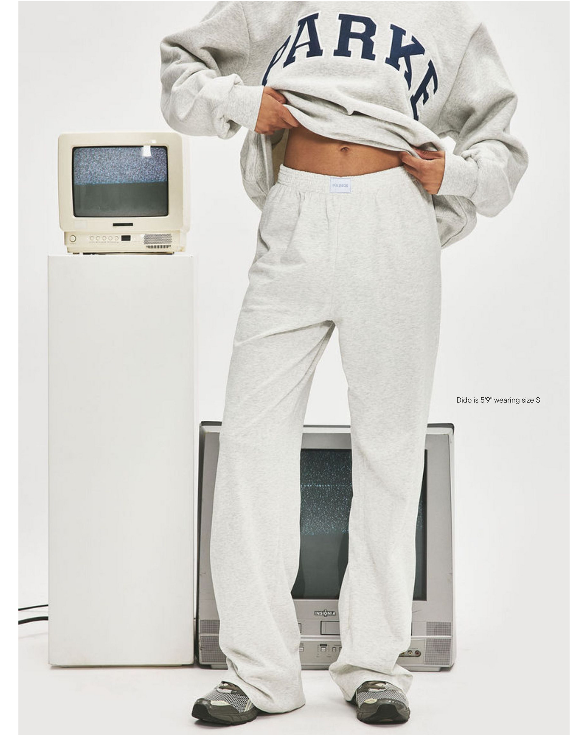 girl wearing Cotton Boxer Pants -classic grey